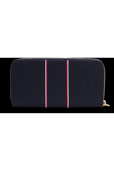 Tommy Hilfiger Women Blue Corp Icon Large Nylon Zip Around Wallet