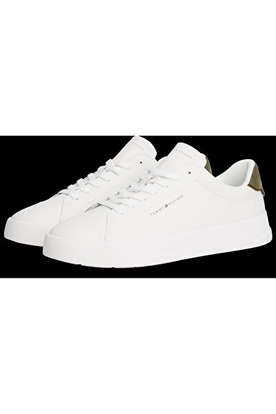 Tommy Hilfiger حذاء رياضي تومي هيلفيغر رجالي منخفض الرقبة بتفاصيل جلدية باللو...