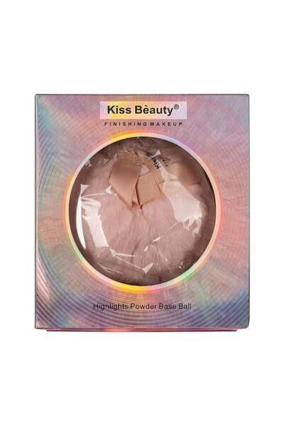 Kiss Beauty Powder highlighter for face, décolleté, body, Kiss Beauty, Highlights, Applicator included