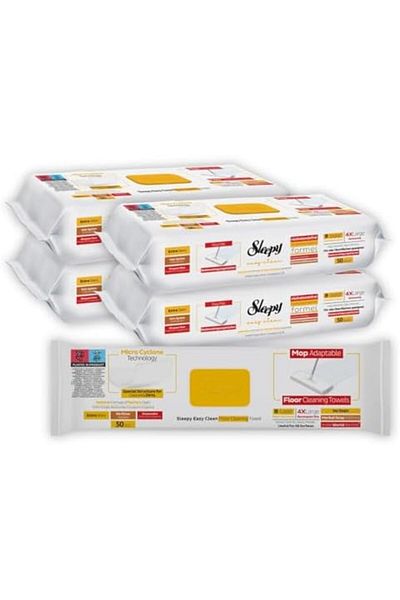 Sleepy Easy Clean Mop Compatible Cleaning Wipes | Herbal Soap & Eucalyptus Additive | 4X Large Recta