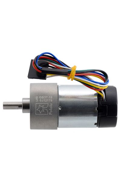 Pololu metallic electric motor 24V, 19:1, 37Dx68L, helical pinion, encoder