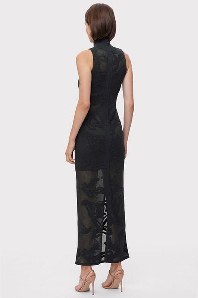 Herve Leger ROCHIE TRANSPARENTĂ JACQUARD - HERVE LEGER - ALBĂ, S
