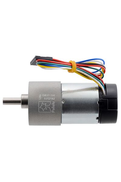 Pololu metallic electric motor 24V, 100:1, 37Dx73L, helical pinion, encoder