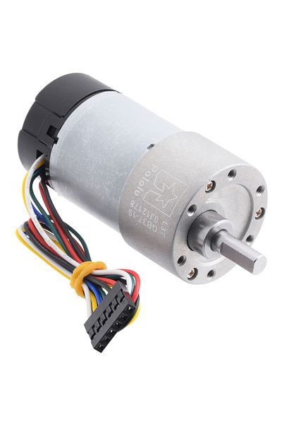 Pololu metal electric motor, 19:1, 37Dx68L, 12V, helical pinion encoder