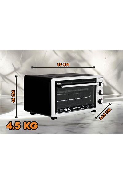 Hausberg Cuptor Electric HB-8000P 48 Litri, putere 1800W, Temperatura max. 230 grade, timer cu alarma sonora