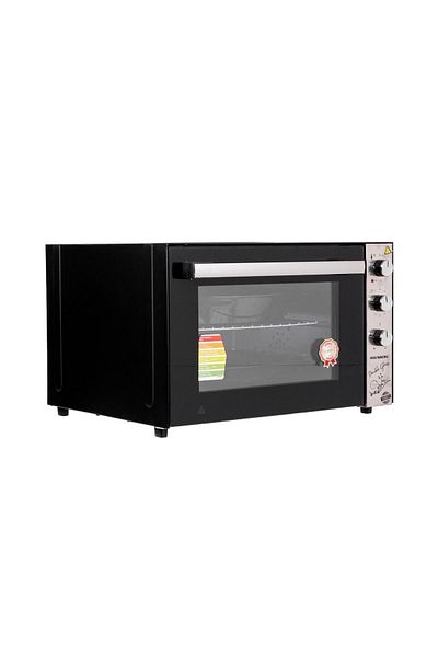 Hausberg Cuptor electric HB-8020 capacitate 70l, ventilator turbo, Lampa interior, geam dublu, Negru