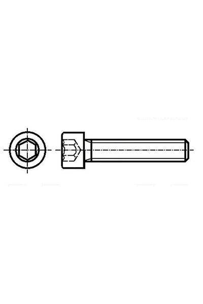 TME Steel screw set 4 mm (M4) X 25 mm (10 pieces) hexagon head