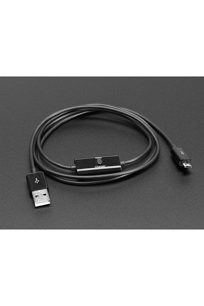 Adafruit USB Micro B cable with switch for data signal