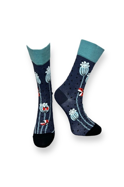 Mevo 5 Pack Unisex Stretchy Floral Pattern Mixed Color Breathable Socket Socks