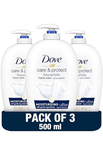 Dove Care & Protect Moisturising Hand Wash, Original, 500ml x 3
