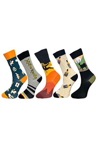 Mevo مجموعة من 5 جوارب مرنة للجنسين بتصميم مرح وألوان مختلطة قابلة للتنفس