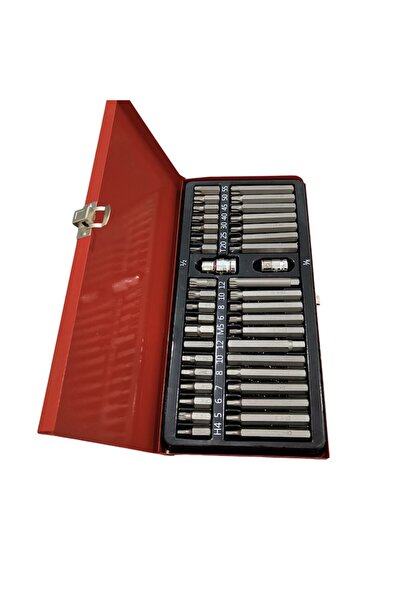 BiXXBi Bit Set Chrome-Vanadium, 40 Pieces, Hex (Allen), Torx, Spline (M), 30-75mm, 3/8 and 1/2 Adapter, BiX
