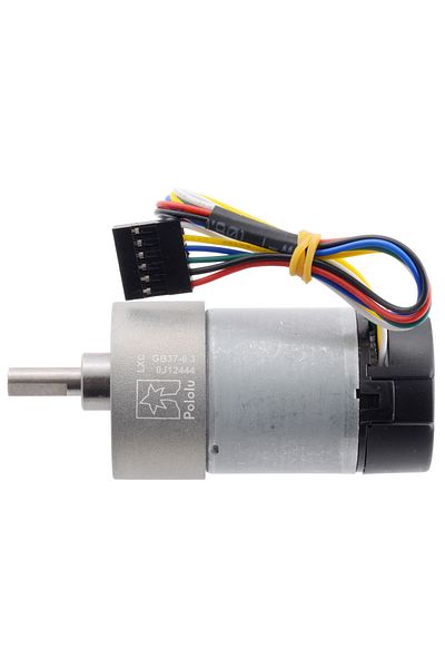 Pololu metal electric motor, 6.3:1, 37Dx65L, 12V, helical gear with encoder