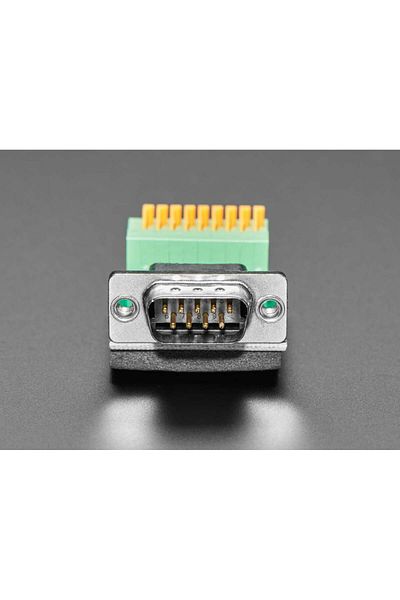 Adafruit DE-9 (DB-9) male plug to spring terminal block adapter