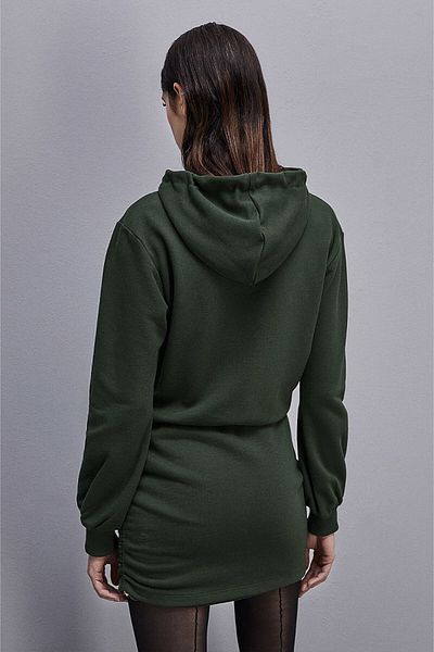 Patrizia Pepe HOODIE DRESS - PATRIZIA PEPE - DARK GREEN, M