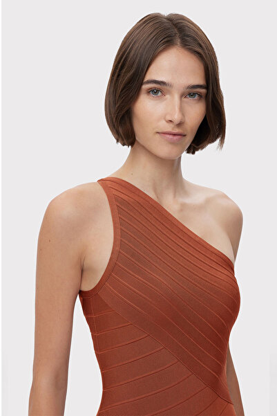 Herve Leger ICON ASYMMETRICAL MINI DRESS - - PINK, S