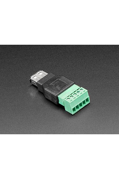Adafruit USB-A Female Connector with 5-pin Terminal Block