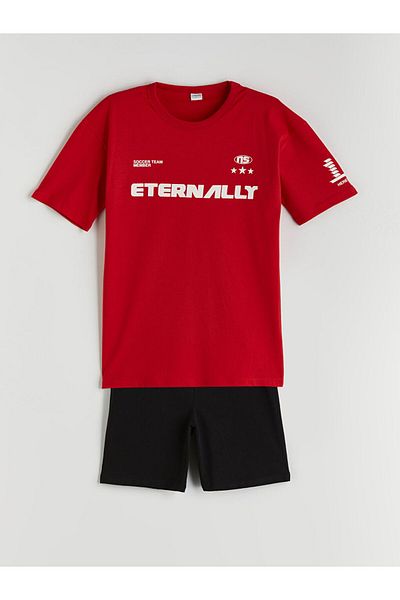 LC Waikiki Crew Neck Boys T-Shirt and Shorts