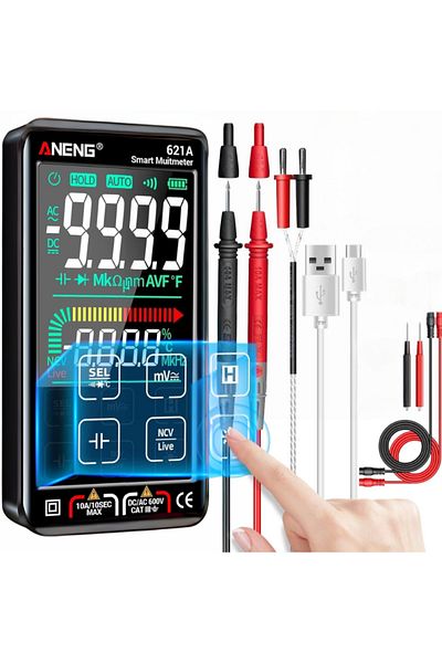 Vittalist Digital Multimeter, Lcd Screen, Automatic Warning And Detection, Dc/ac Current Measurement, Black