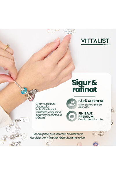 Vittalist Set brățări și pandantive, bijuterii reglabile cu lanț, mărgele, coliere, 112 piese, albastru