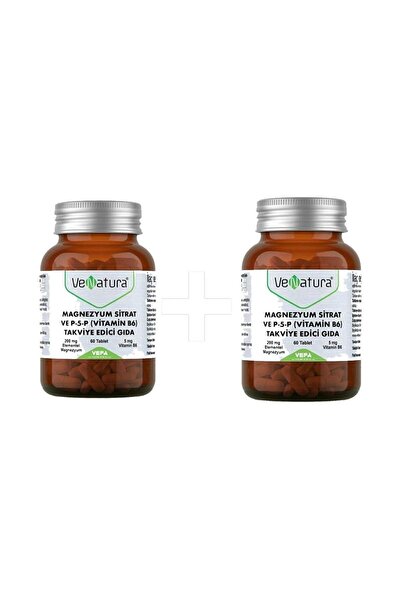 VeNatura Magnezyum Sitrat Ve P-5-P (VİTAMİN B6) 60 Tablet 2 Adet