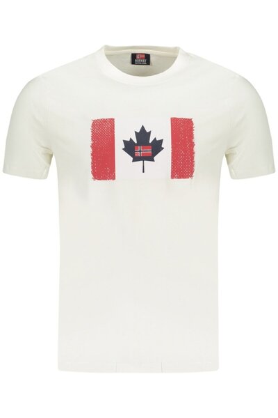 Norway Tricou bărbătesc cu imprimeu, bumbac, croială regulată, alb, mărimea L