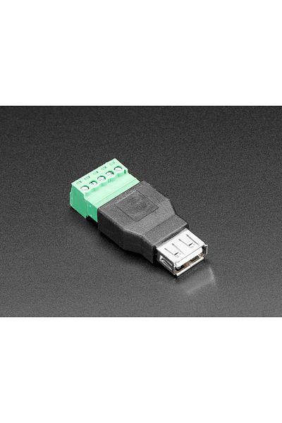 Adafruit USB-A Female Connector with 5-pin Terminal Block