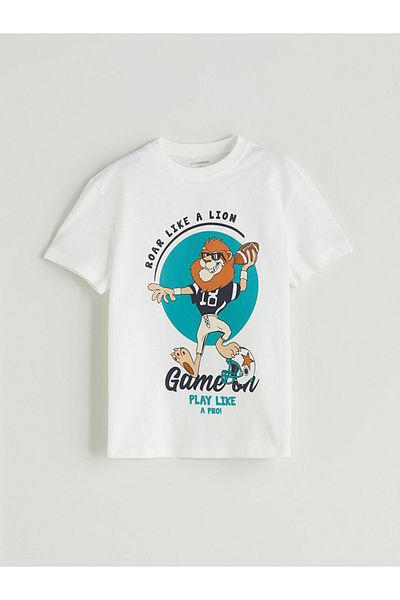 LC Waikiki New Season Crew Neck Printed Boys T-Shirt - S5Ia50Z1