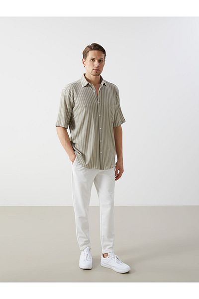 LC Waikiki New Season Regular Fit Short Sleeve Striped Men's Shirt - S57293Z8