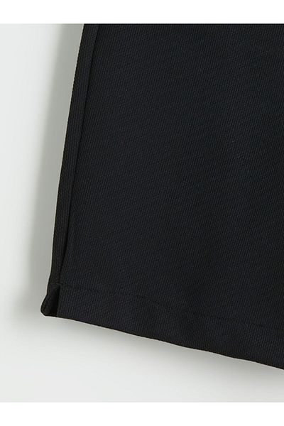 LC Waikiki Black Textured Boy's Shorts with Elastic Waist