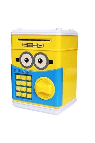 Rovitech Pusculita interactiva cu functie cod PIN tip seif, model Minioni, 15x15x21 cm,