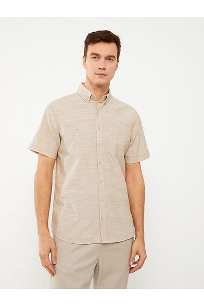 LC Waikiki Regular Fit Short Sleeve Poplin Men's Shirt