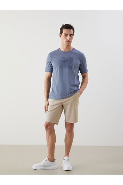 LC Waikiki Crew Neck Printed Combed Cotton Men's T-Shirt