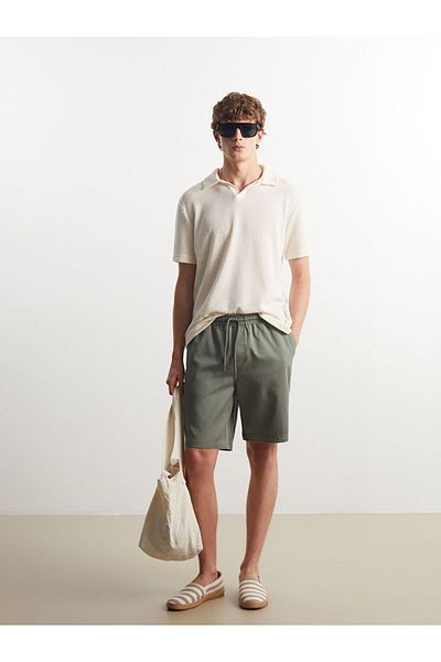 LC Waikiki Xside Green Comfortable Fit Gabardine Men's Shorts