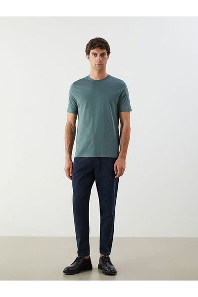 LC Waikiki Basic Plum Crew Neck Combed Cotton Men's T-Shirt
