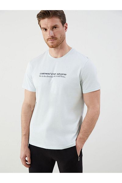 LC Waikiki Tricou pentru bărbați din bumbac pieptănat imprimat cu gât crew din sezonul nou - S5KK17Z8