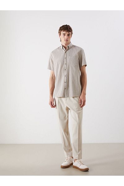 LC Waikiki Regular Fit Short Sleeve Plaid Men's Shirt