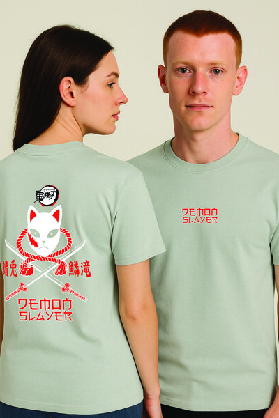 By Caspita Fashion Lenithra Demon Slayer Anime Back Printed Unisex Oversize G...