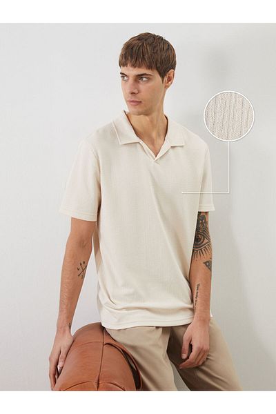 LC Waikiki Polo Neck Men's Textured T-Shirt