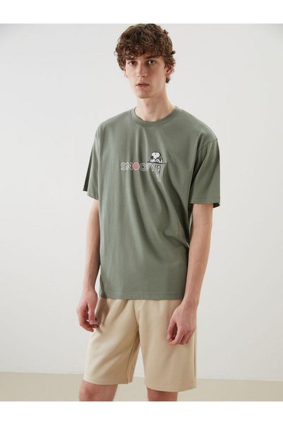 LC Waikiki Crew Neck Short Sleeve Snoopy Printed Men's T-Shirt