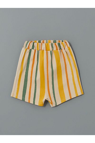 LC Waikiki Striped Baby Boy Shorts with Elastic Waist