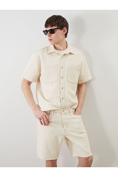 LC Waikiki Comfortable Fit Short Sleeve Men's Jean Shirt