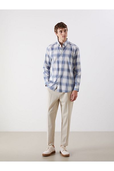 LC Waikiki Regular Fit Long Sleeve Plaid Men's Shirt