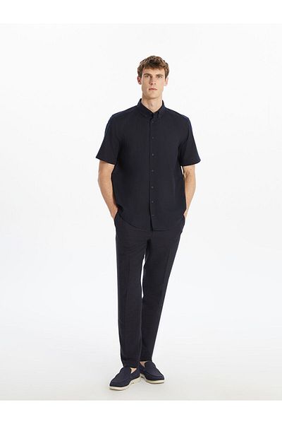 LC Waikiki Regular Fit Short Sleeve Linen Blended Men's Shirt