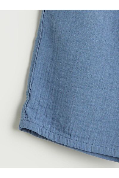 LC Waikiki Blue Elastic Waist Muslin Boy Shorts