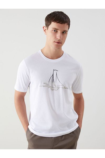LC Waikiki Crew Neck Printed Combed Cotton Men's T-Shirt