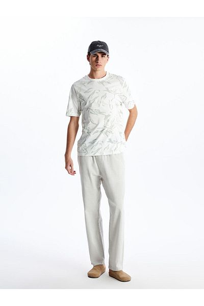 LC Waikiki Crew Neck Patterned Combed Cotton Men's T-Shirt