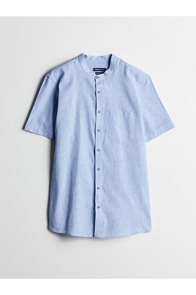 LC Waikiki Regular Fit Short Sleeve Linen Blended Men's Shirt