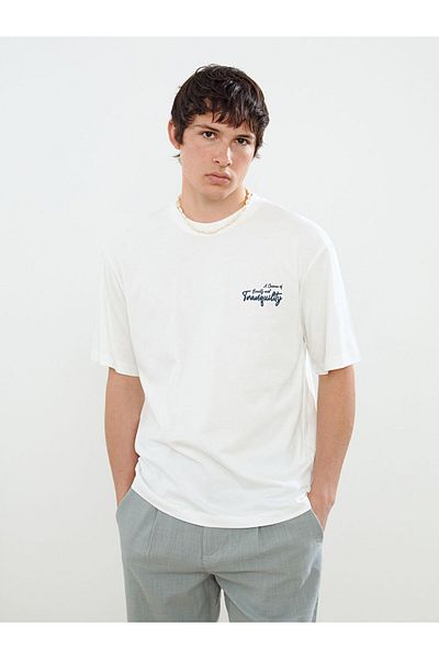 LC Waikiki New Season Crew Neck Printed Combed Cotton Men's T-Shirt - S5Im10Z8