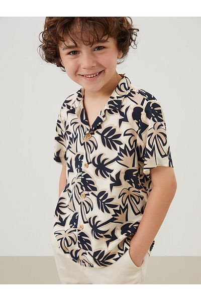 LC Waikiki Gray Regular Fit Printed Boy's Shirt